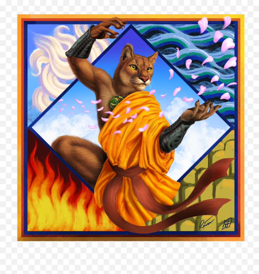 Oc Art Way Of The Four Elements Du0026d Tabaxi - Way Of The Four Elements Tabaxi Png,Elements 4d Icon