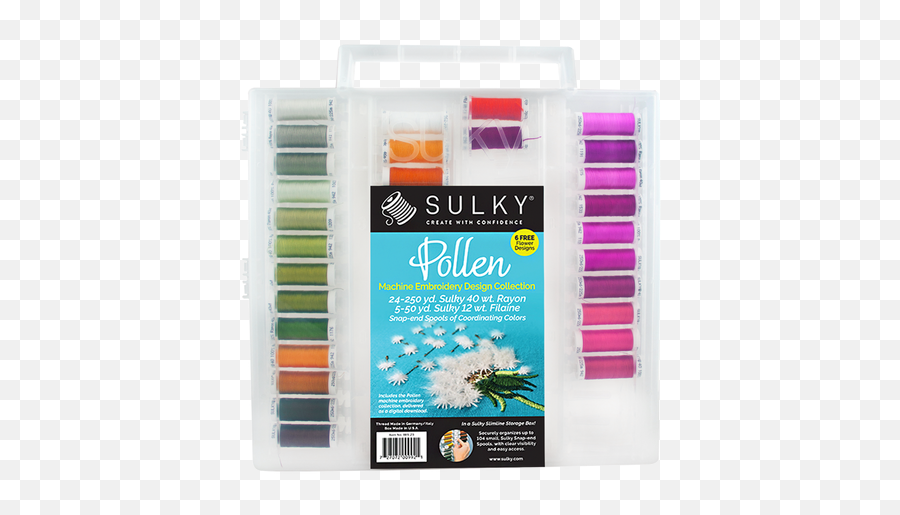 Pollen Palette Slimline Thread Collection - 40 Wt Rayon And 12 Wt Filaine 29 Spools 6 Designs Paint Tools Png,Spool Of Thread Icon