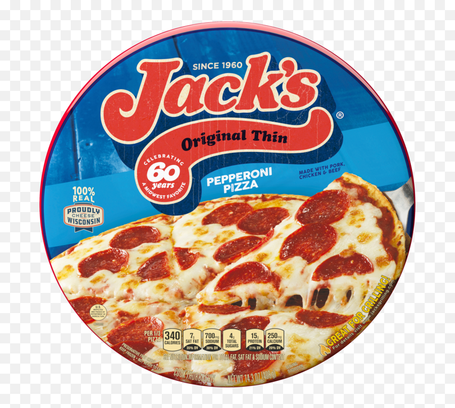 Jacku0027s Original Thin Pepperoni Frozen Pizza 143 Oz Pack - Jacks Pepperoni Pizza Calories Png,Pizzas Png