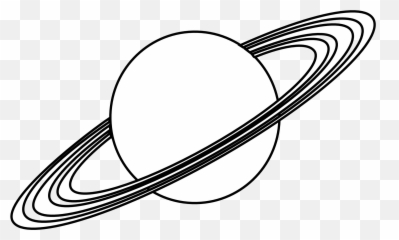 Planet Clipart Saturn Transparent Free For - Black And White png