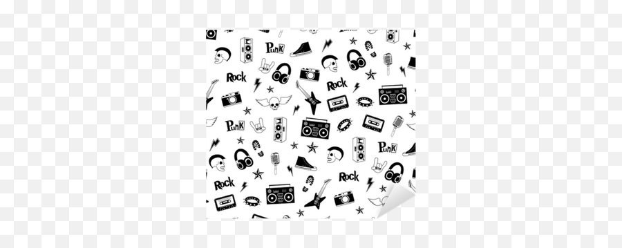 Sticker Seamless Pattern Punk Rock Music Isolated - Punk Rock Pattern Png,Punk Icon