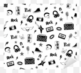 Sticker Seamless Pattern Punk Rock Music Isolated - Rock Pattern png