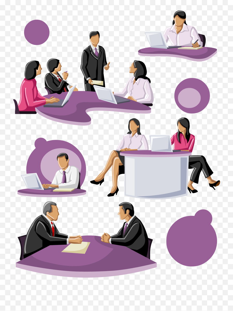Silhouette Cartoon Download Flat Design - Business People Talking Vector Png,People Talking Png