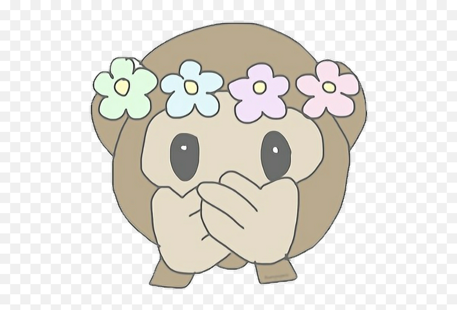 Monkey Emoji Tumblr Flower - Drawing Of Emojis Monkey Png,Monkey Emoji Png