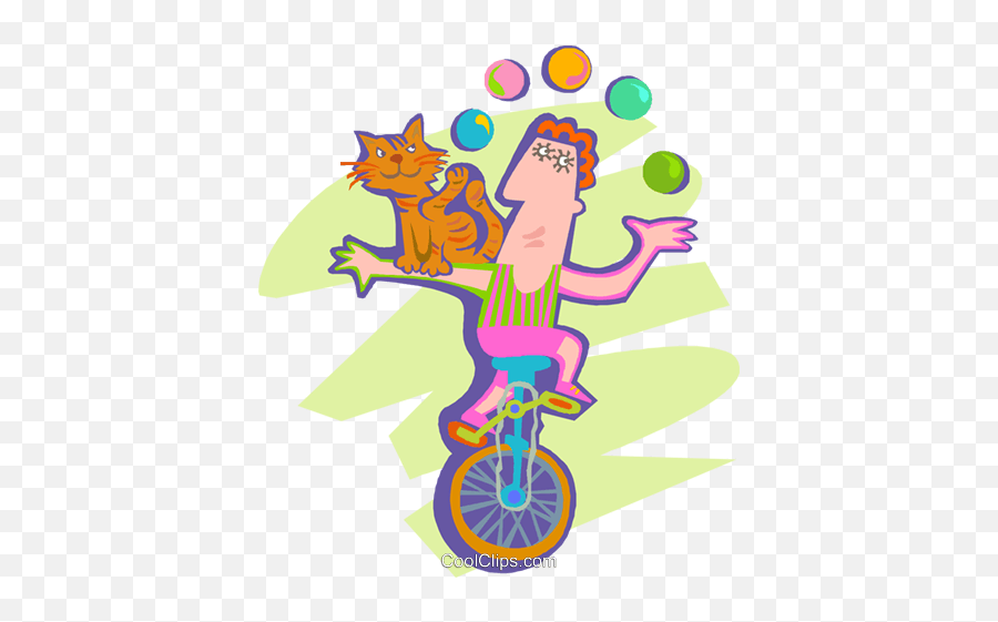 Man Juggling Riding - Free Transparent Clipart Riding A Unicycle Png,Unicycle Png