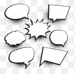 Speech Bubbles With Halftone Dot - Balão De Fala Png