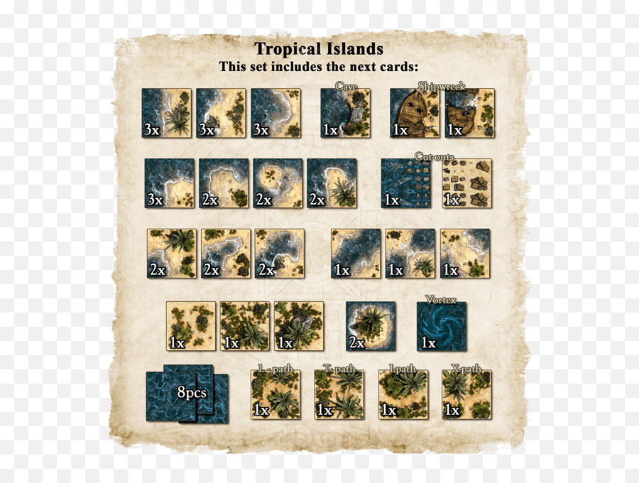 Tropical Islands - Maptile Set Black Scrolls Games Map Island Tilesets Png,Tile Icon Pack