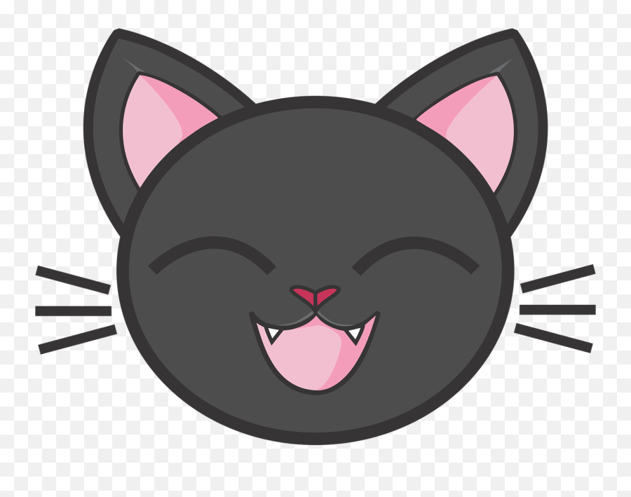 Black Cat Cute Kitty - Free Image On Pixabay Cartoon Cat Head Png,Black Cat Png