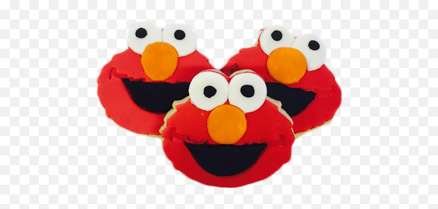 Elmo Cookies With Fondant - Stuffed Toy Png,Elmo Transparent