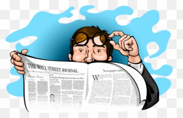 Nerd Man Reading Newspaper Free Icon - IconIconscom png
