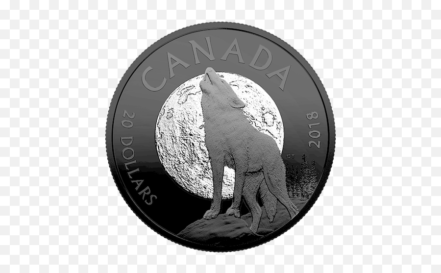 The Howling Wolf - Nocturnal By Nature 20 1 Oz Silver Coin 2018 Canada Howling Wolf Silver Coin Canada Png,Howling Wolf Png