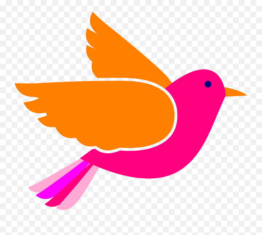 Bird Face Clip Art Pink Birds Png - Transparent Flying Bird Clipart,Birds Png