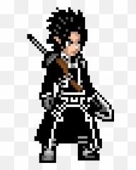 Download Kirito Pixel Art - Sword Art Online Pixel Art Minecraft Png,Kirito Png