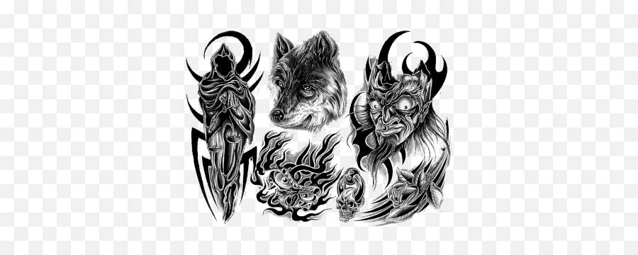Wolf Tattoo Design Transparent - Tattoo Design Wolf Tattoo Png,Transparent Tattoos