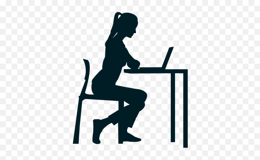 People Sitting - Silhouette Person At Desk,People Sitting Silhouette Png