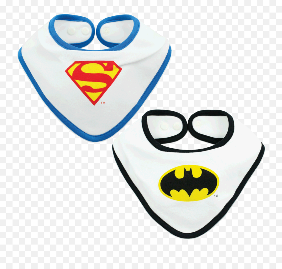 Superman U0026 Batman Bandana Bib Set For Twin Boys - Superman Png,Batman Superman Logo