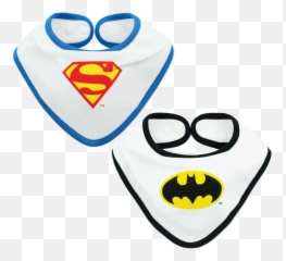Superman U0026 Batman Bandana Bib Set For Twin Boys - png