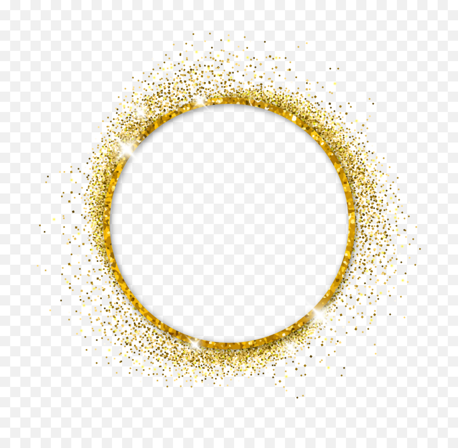 Round Circle Glitter Sparkles Sticker By Candace Kee - Gold Circle Vector Png,Glitter Border Png