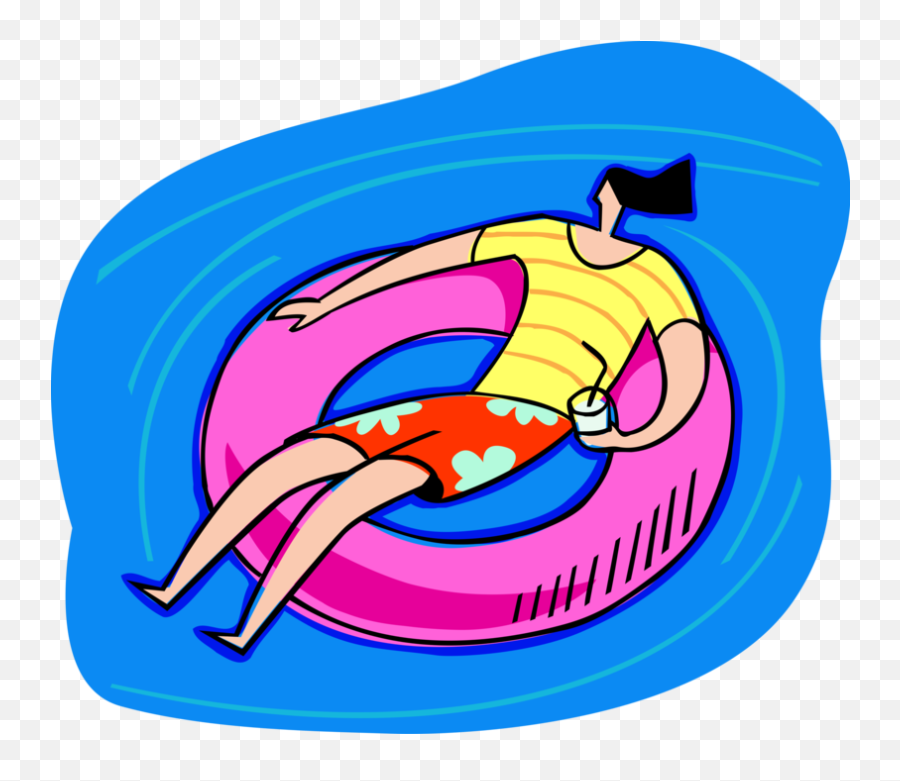 Swimming Clipart Inner Tube - Free Clip Art Of Floating In A Water Png,Inner Tube Png