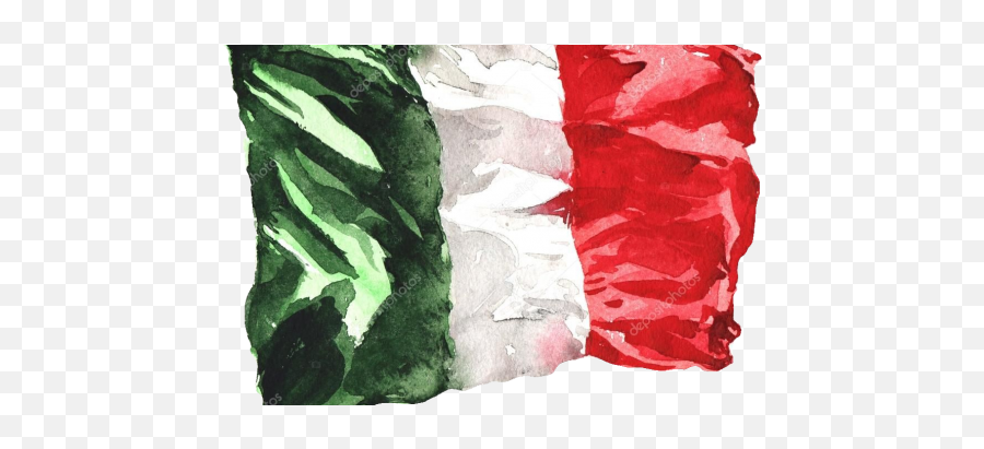 Italian Flag Watercolor - Italian Flag Watercolor Png,Italian Flag Png