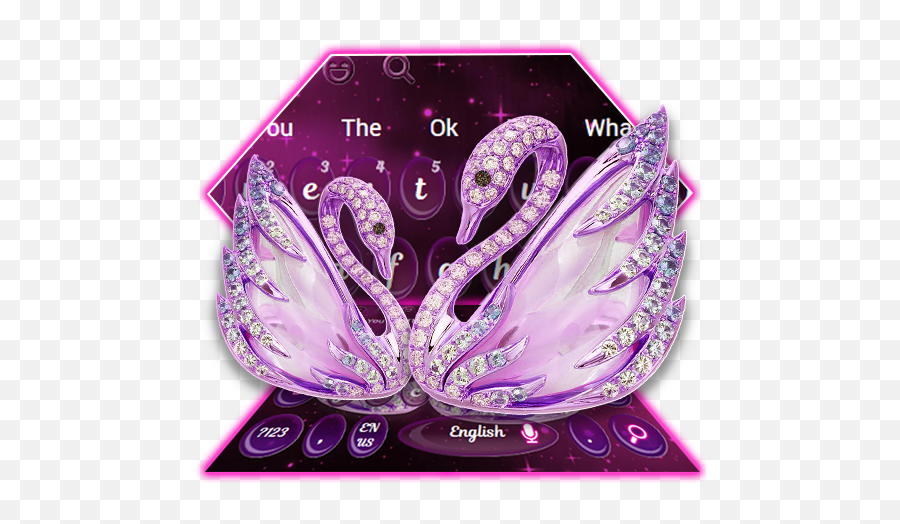Purple Diamond Swan Keyboard Theme - Illustration Png,Purple Diamond Png