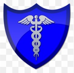 Caduceus Symbol Blue Shield Clipart - Art png
