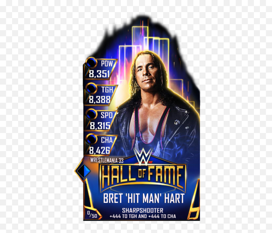 Bret Hart - Wwe Supercard Season 1 Debut Wwe Supercard Wwe Supercard Shawn Michaels Png,Bret Hart Png