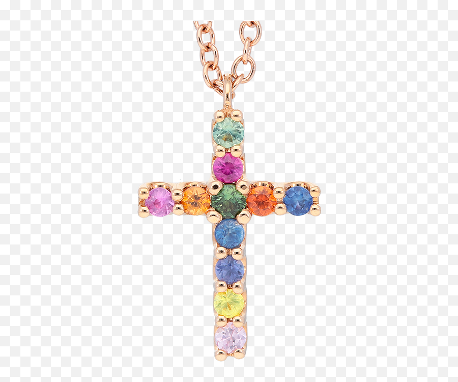 Multicolor Cross Pendant - Locket Png,Cross Necklace Png
