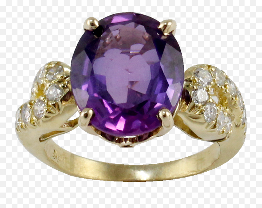 75 Off Plum And Gold Amethyst U0026 Diamond Ring - Solid Png,Amethyst Icon