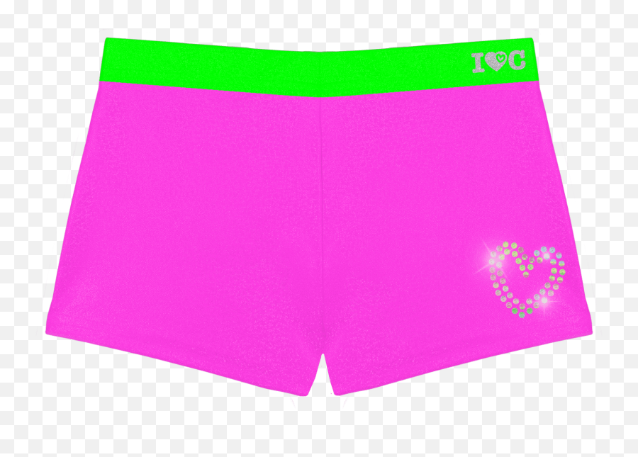 Neon Pink And Green Cheer Sparkle Crop Top Shorts U0026 Scrunchie Set - Solid Png,Calvin Klein Icon Perfect Push Up Bra