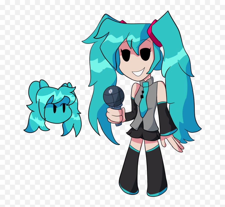 Basically If Hatsune Miku Was In The Fnf Hd Style Digital - Miku Fnf Png,Hatsune Miku Append Icon