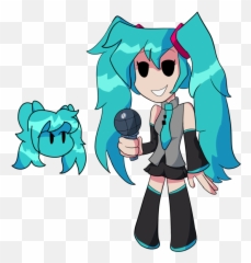 Basically If Hatsune Miku Was In The Fnf Hd Style Digital - Fnf png