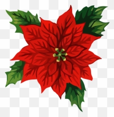 Christmas Front Flower Clipart Png U2013 Clipartlycom - Christmas Flower Clip Art,Poinsettia Png