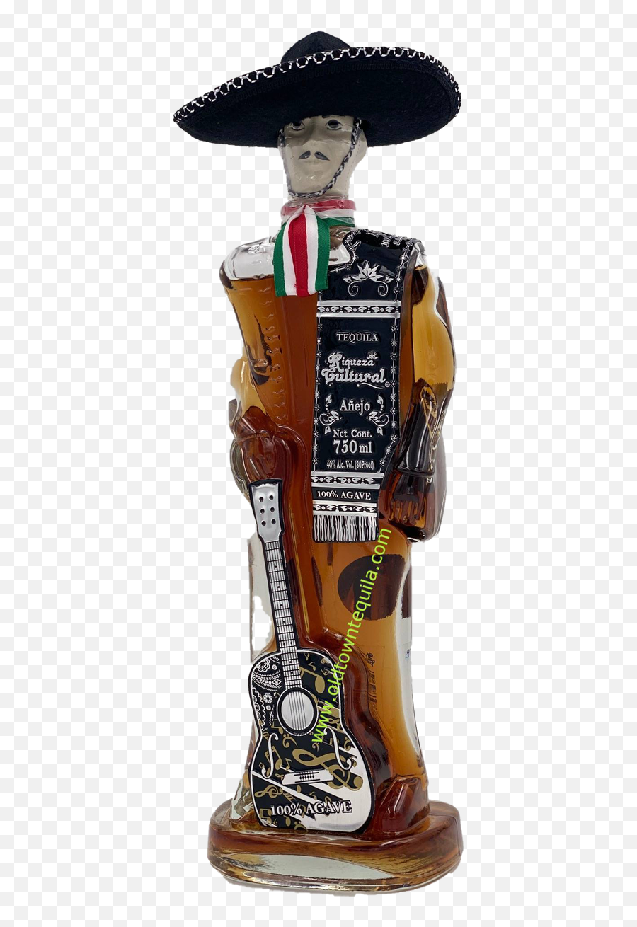 Riqueza Cultural Glass Charro Anejo Tequila - Figurine Png,Sombrero Mexicano Png