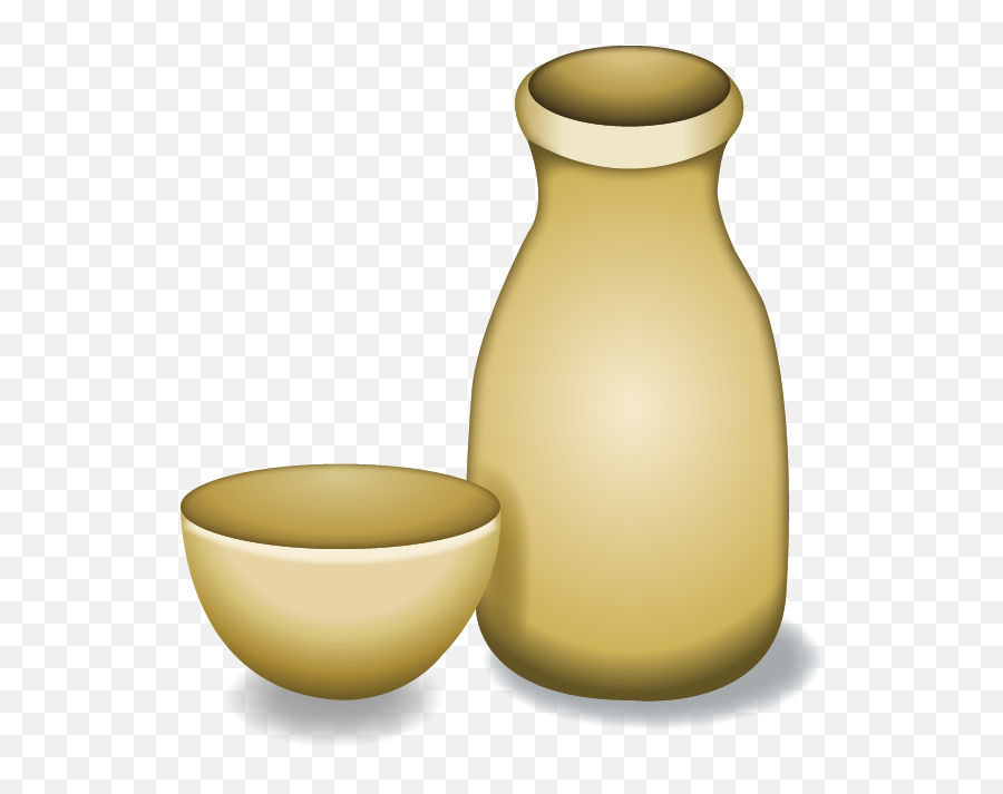 Download Sake Bottle And Cup Emoji Icon - Vase Png,Sake Png