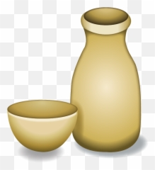 Download Sake Bottle And Cup Emoji Icon - Vase Png,Sake Png