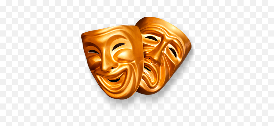 Theatre Mask Gold - Gold Drama Masks Png,Drama Masks Png