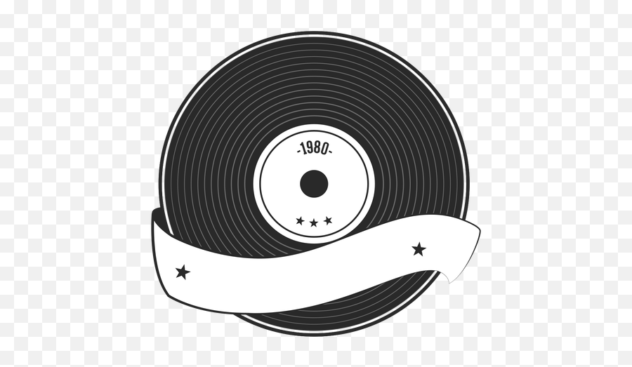 Record Year Vinyl Silhouette - Disco De Vinil Desenho Png,Vinyl Record Png