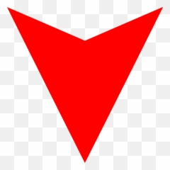 Arrow Transparent Png - Red Black Curved Upside Down Triangle