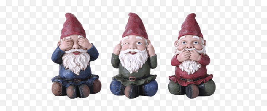 Download No Evil Gnomes 3 Piece Set - See No Evil Hear No Evil Gnomes Png,Gnome Transparent