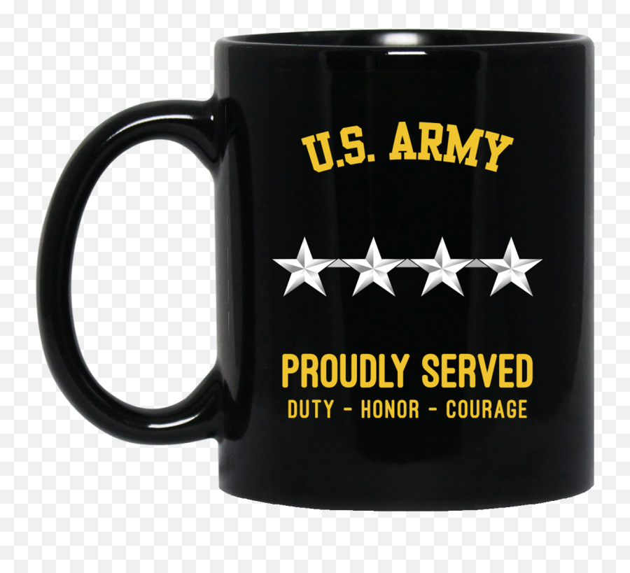 Us Army 0 - 10 Gen 010 General Officer Ranks 4 Star 11 Oz Black Mug Mug Png,Army Star Png