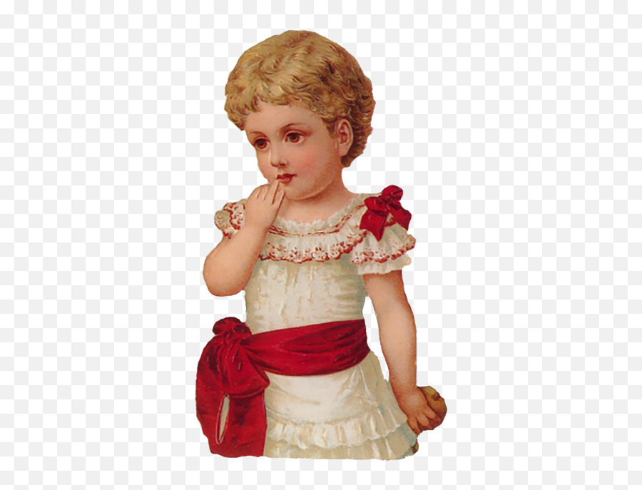Little Red Girl - Vintage Victorian Girl Png,Little Girl Png