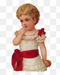 Little Red Girl - Vintage Victorian Png