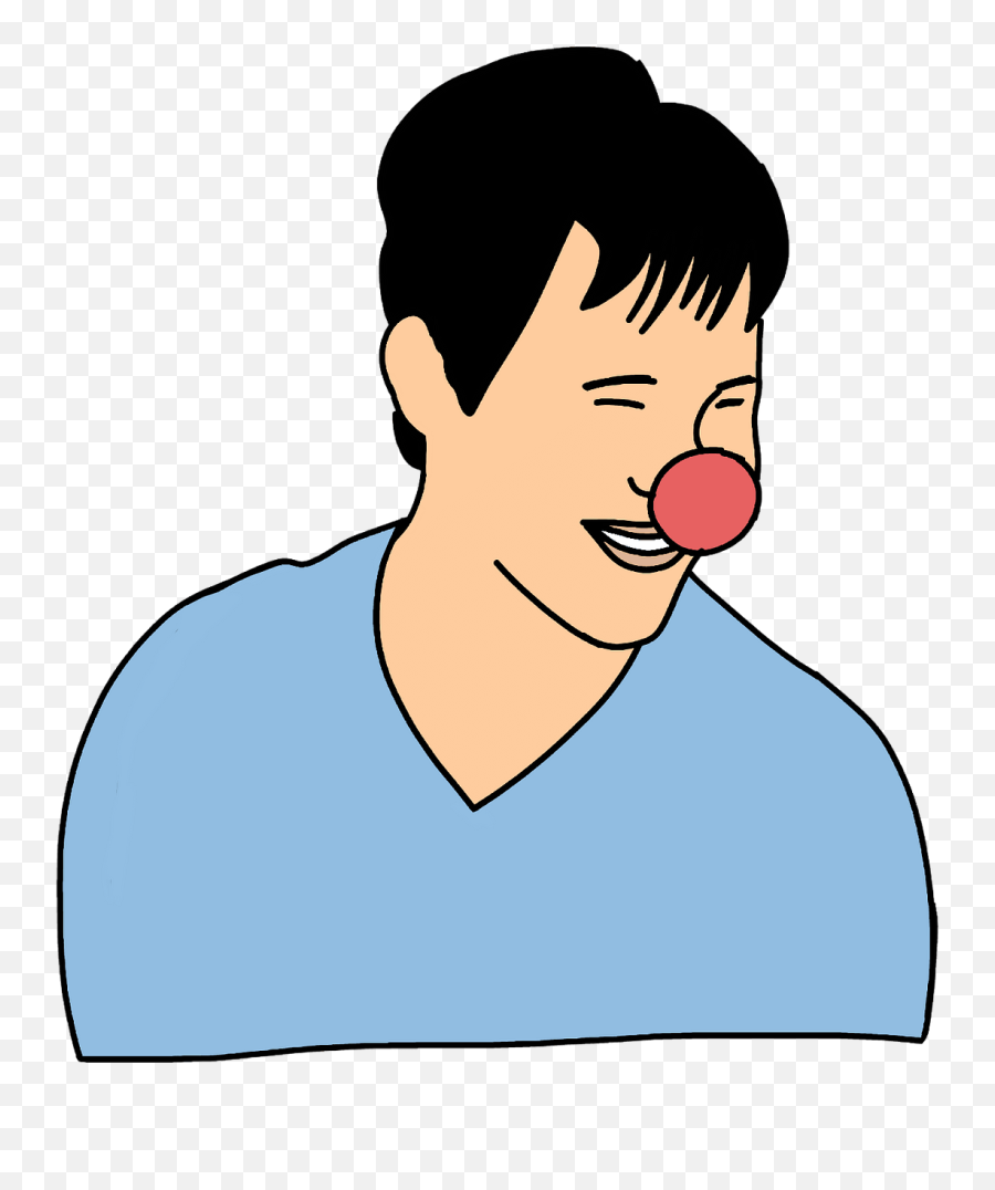 Laughing Man With A Red Nose Clipart - For Adult Png,Laughing Man Png