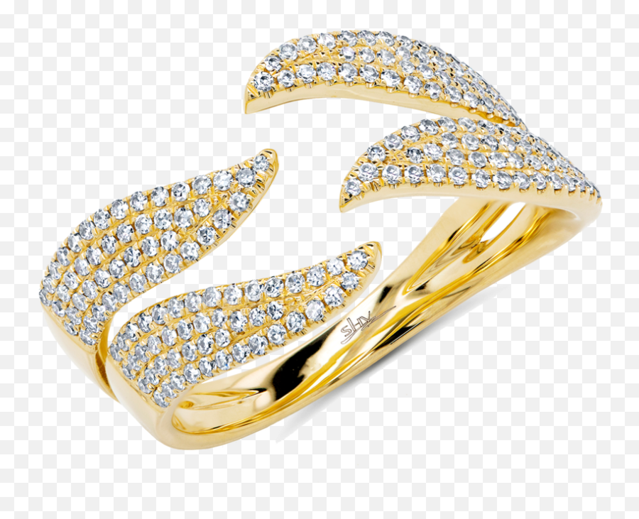 Double Split Yellow Gold Diamond Ring - Ring Png,Engagement Ring Png