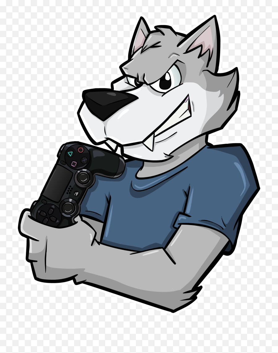 Wolf Dude - Cartoon Clipart Full Size Clipart 1535021 Cartoon Holding Ps4 Controller Png,Wolf Cartoon Png