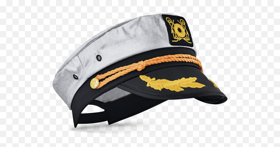 Silver Snapback Metallic Captain Hat - Solid Png,Captain Hat Png