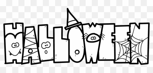 Halloween Clipart Coloring Page - Word October png