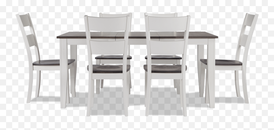 Blake Gray U0026 White 7 Piece Dining Set - Solid Png,White Table Png