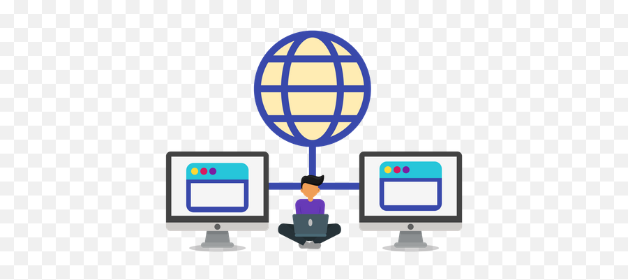 Best Premium Internet Connection Illustration Download In - Computer Desk Png,Internet Icon Flat